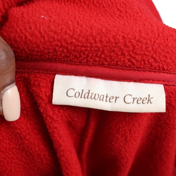 Coldwater Creek Red Fleece Jacket | Women’s S | Full Zip & Pockets - Picture 5 of 9
